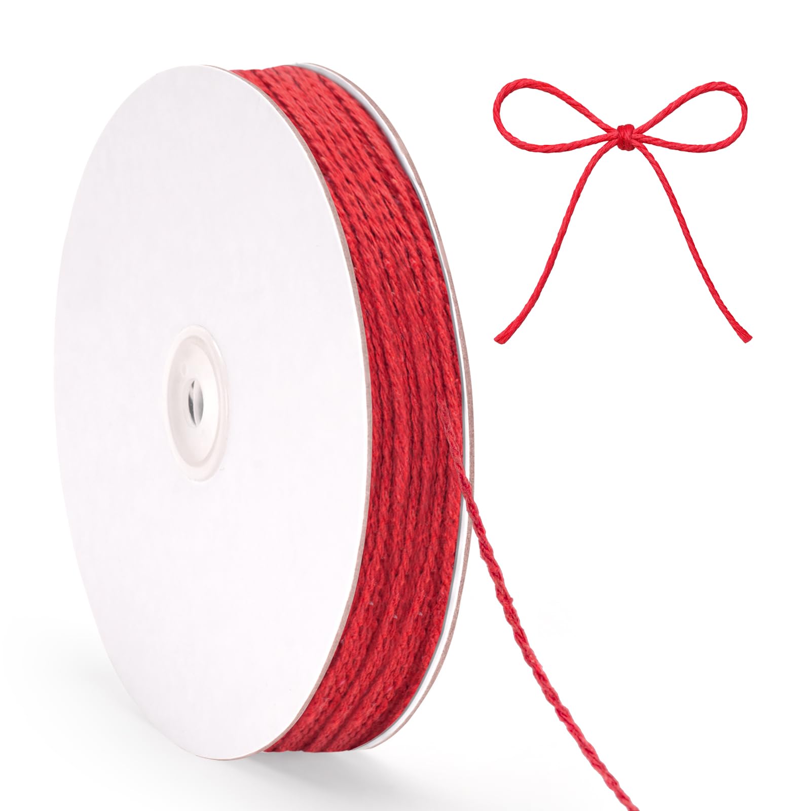 G2PLUS 2mm Red Cotton String Twine, 100m Gift Wrapping String for DIY Crafting, Gardening, Decoration