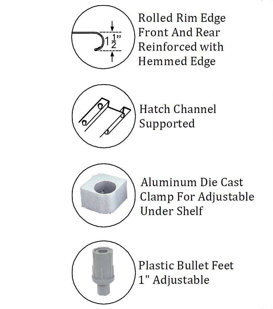 Sapphire Manufacturing Commercial Worktable 72