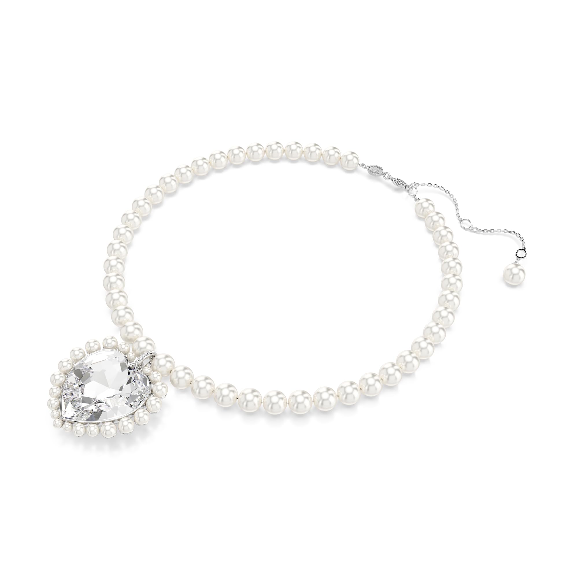 Swarovski Ariana Grande Crystal and Pearl Necklace in Rhodium Finish - Part of the Ariana Grande x Capsule Collection