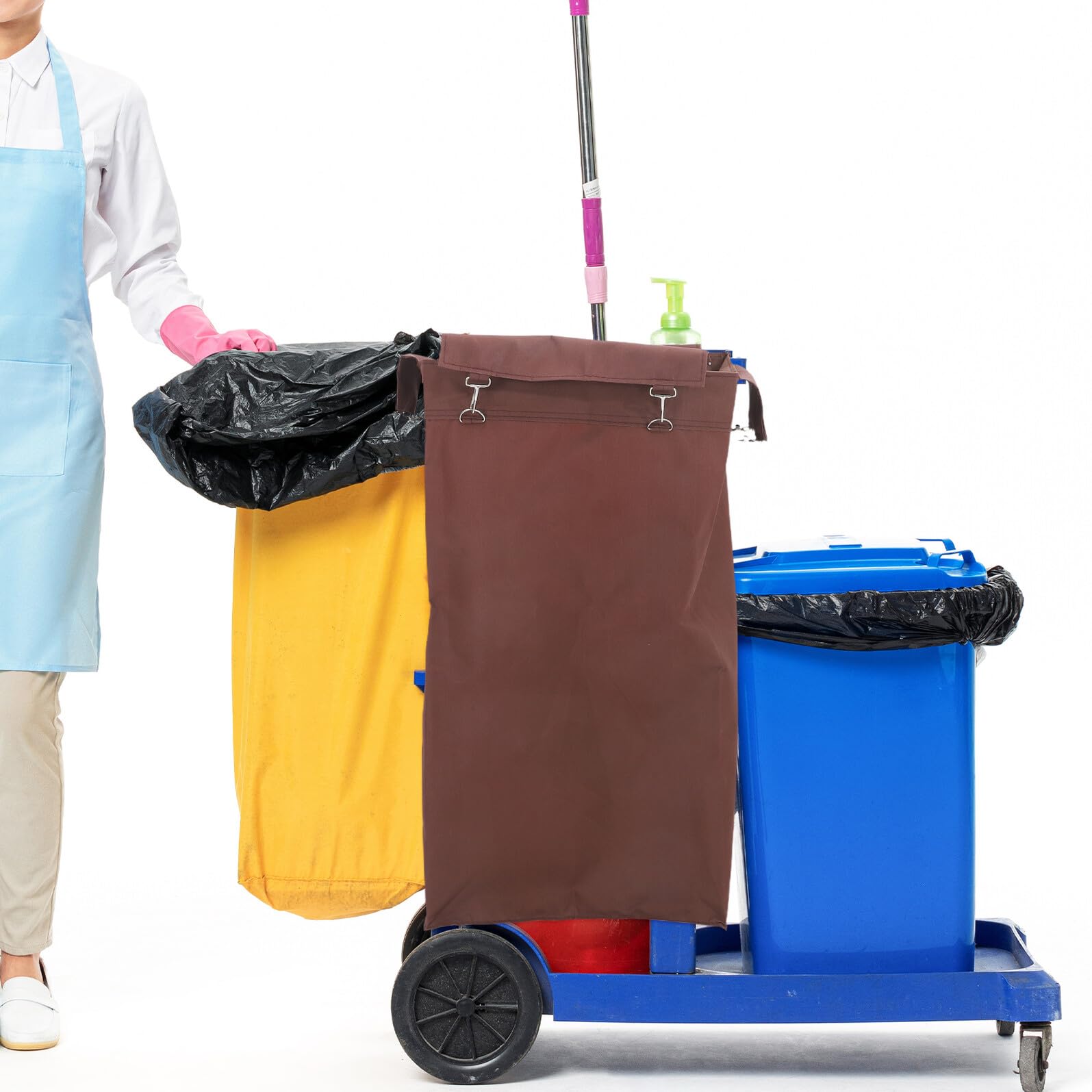Borsa Riutilizzabile e Portatile per Carrello delle Pulizie Oxford Grande Capacità 70l per Carrelli di Pulizia Domestica e Supermercati