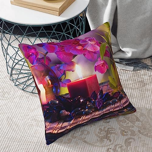Housses de coussin fleurs et bambou pour une atmosphère spa