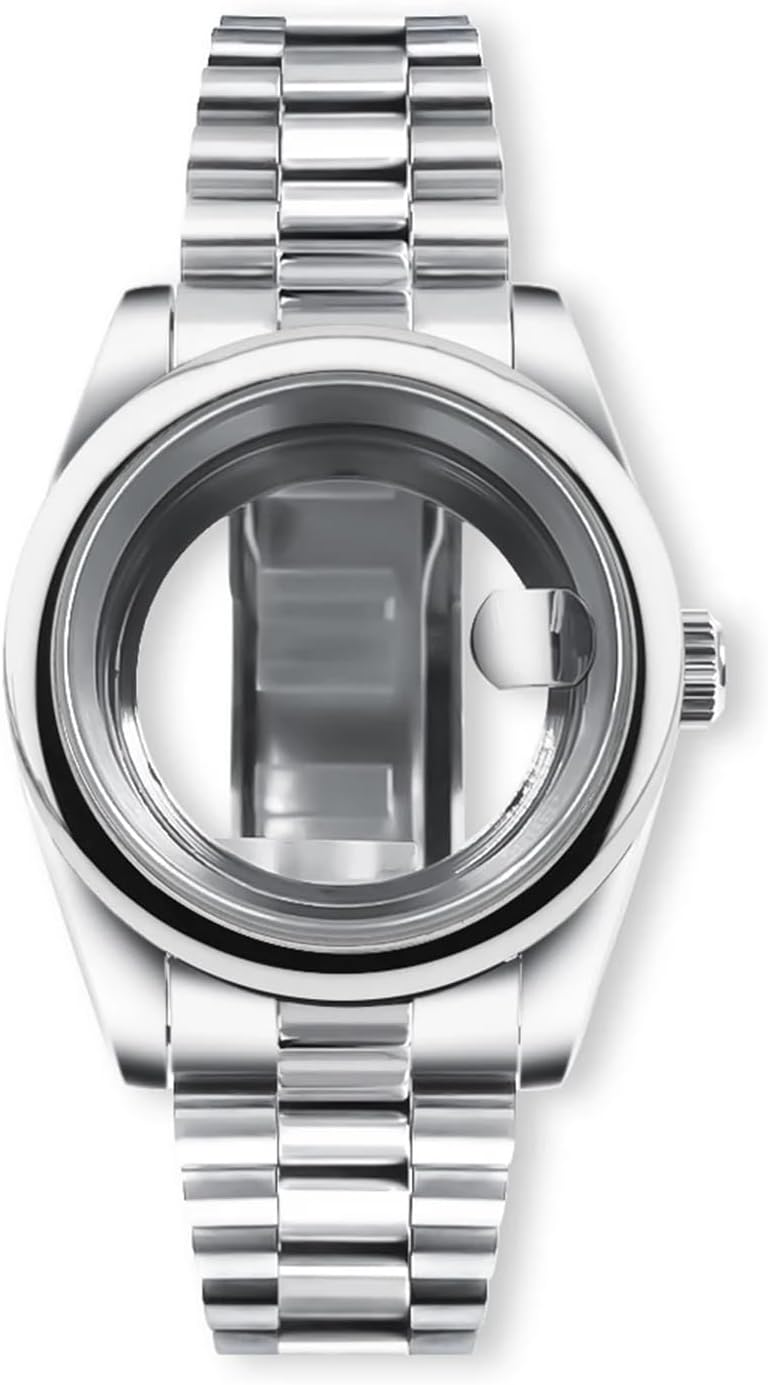 36mm/39mm Silver Watch Case with Sapphire Glass for NH35 NH36 ETA2824 2836 Miyota8215 PT5000 Movements