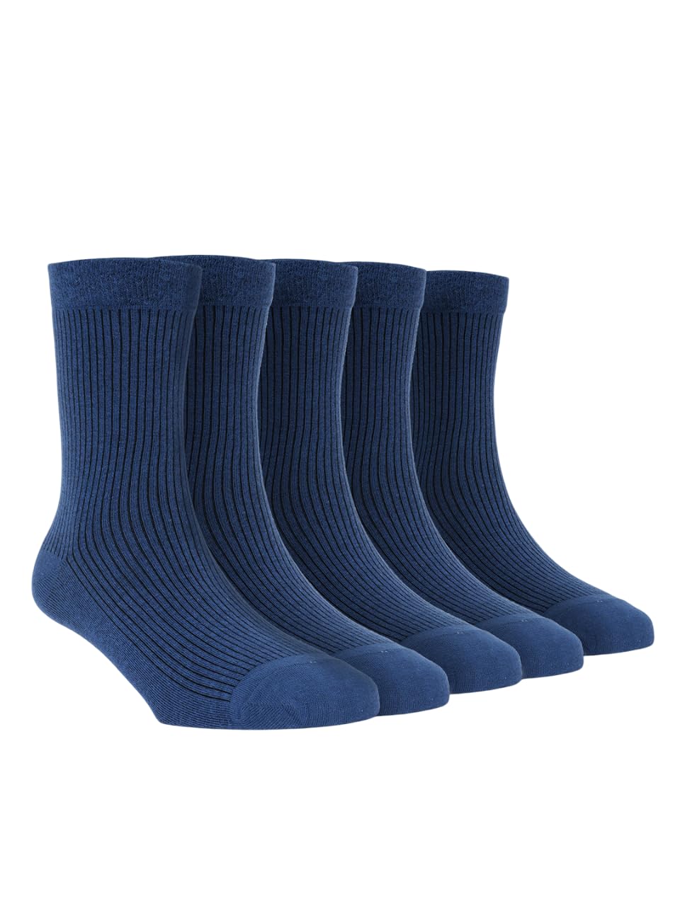 Men's Pack Of 5 Blue Crew Length Stripes Casual Socks (MSOC00082_BLUE_23_P5)-image-31