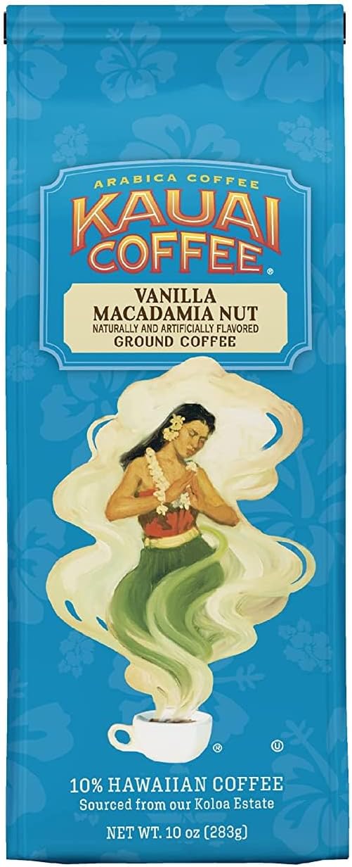 Kauai Coffee Vanilla Macadamia Nut Hawaiian Premium Ground Coffee 283g
