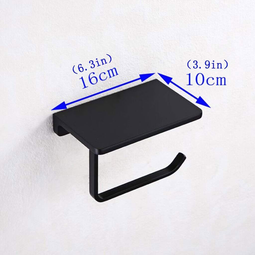 Acciaio Inox Nero titolari Carta igienica, Carta igienica Supporto del tovagliolo di Supporto del Telefono Portarotolo Holder Pugno di Carta
