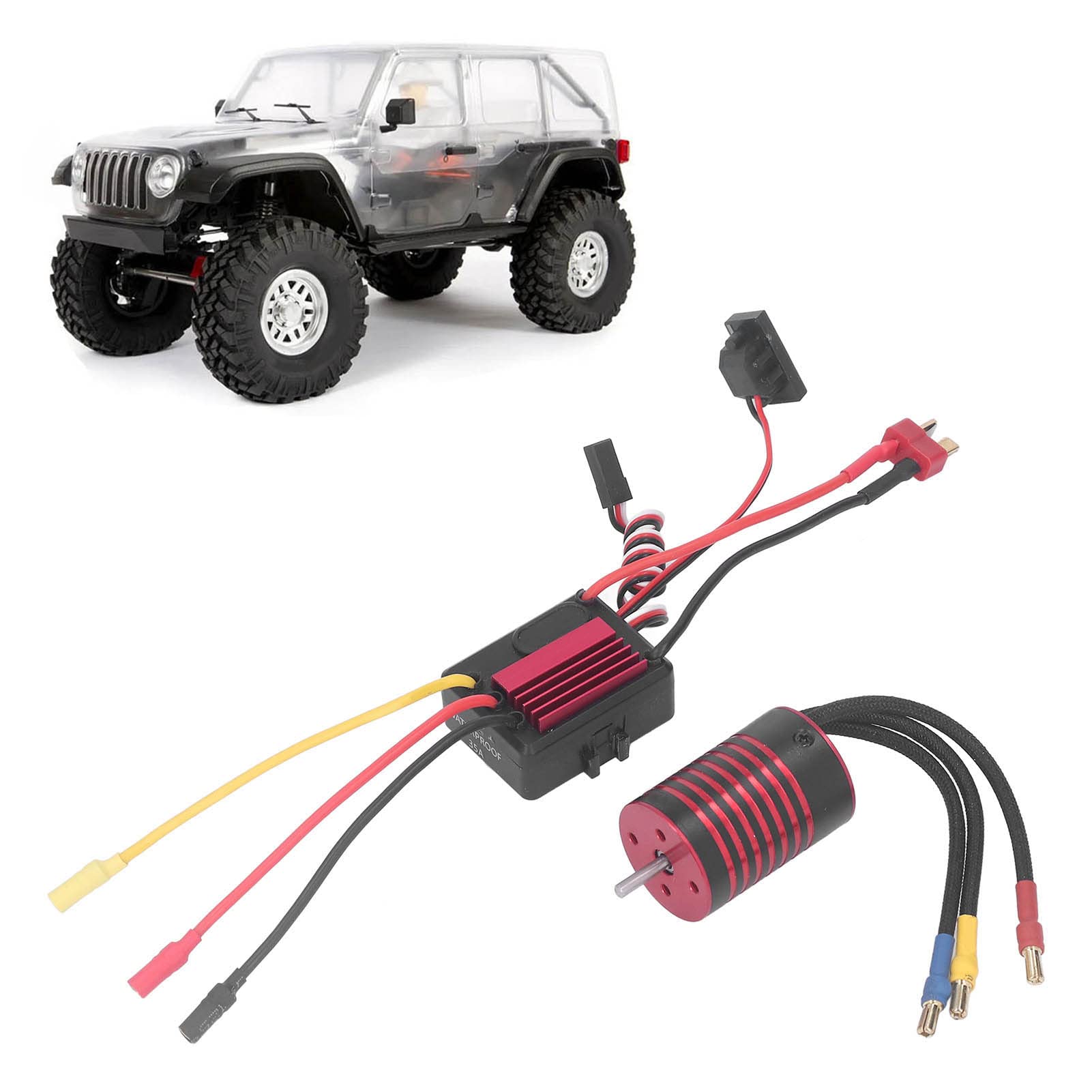 Alomejor Regulator bezszczotkowy RC-Car, silnik bezszczotkowy 2838 i zestaw regulatora bezszczotkowego 35 A do 1/14 1/16 RC Car (5800 kV)