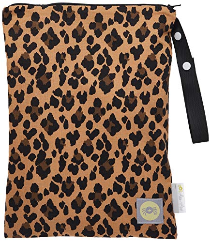 Image of Itzy Ritzy Sealed Wet Bag with Handle – Wet Bag for Travel, Swimsuits, Cloth Diapers, Gym Clothes & Toiletries - Washable & Reusable with Water Resistant Lining - Measures 11” x 14” (Leopard)
