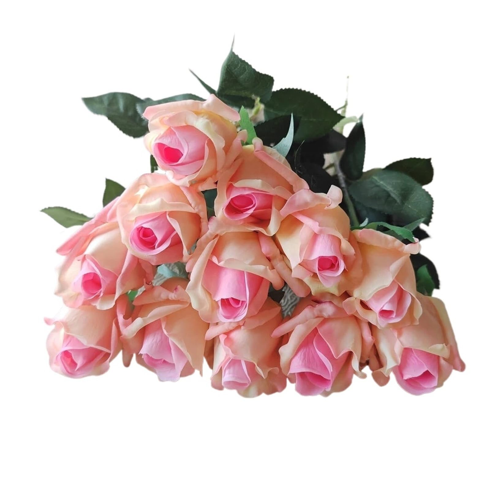 HamPaesk 12pcs Simulation Buds Fake Flowers Plant Branches Artificial White Flower Shopping Mall Decoration(Pink purple)