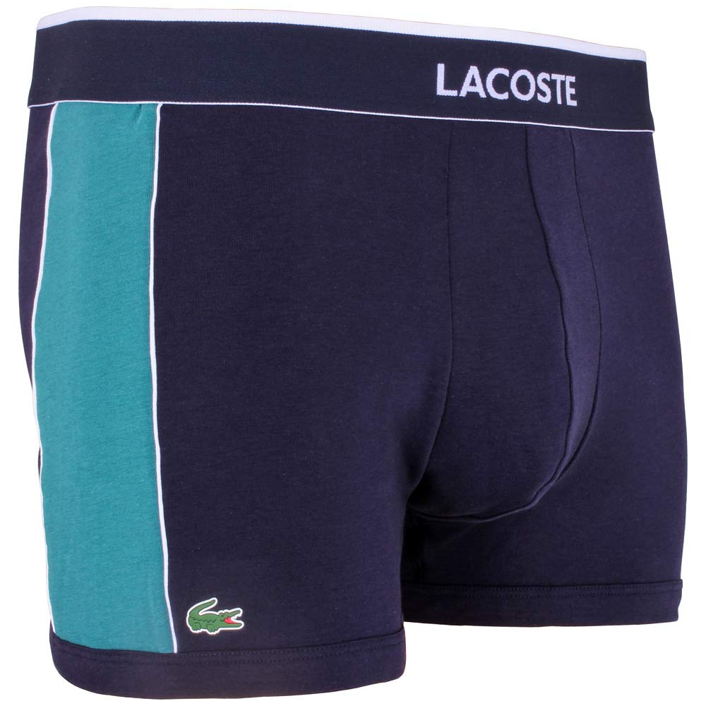 Lacoste Men's Colours Boxer Brief With Contrasting Waistband Navy/Bayberry Size Small RAMC111702S
