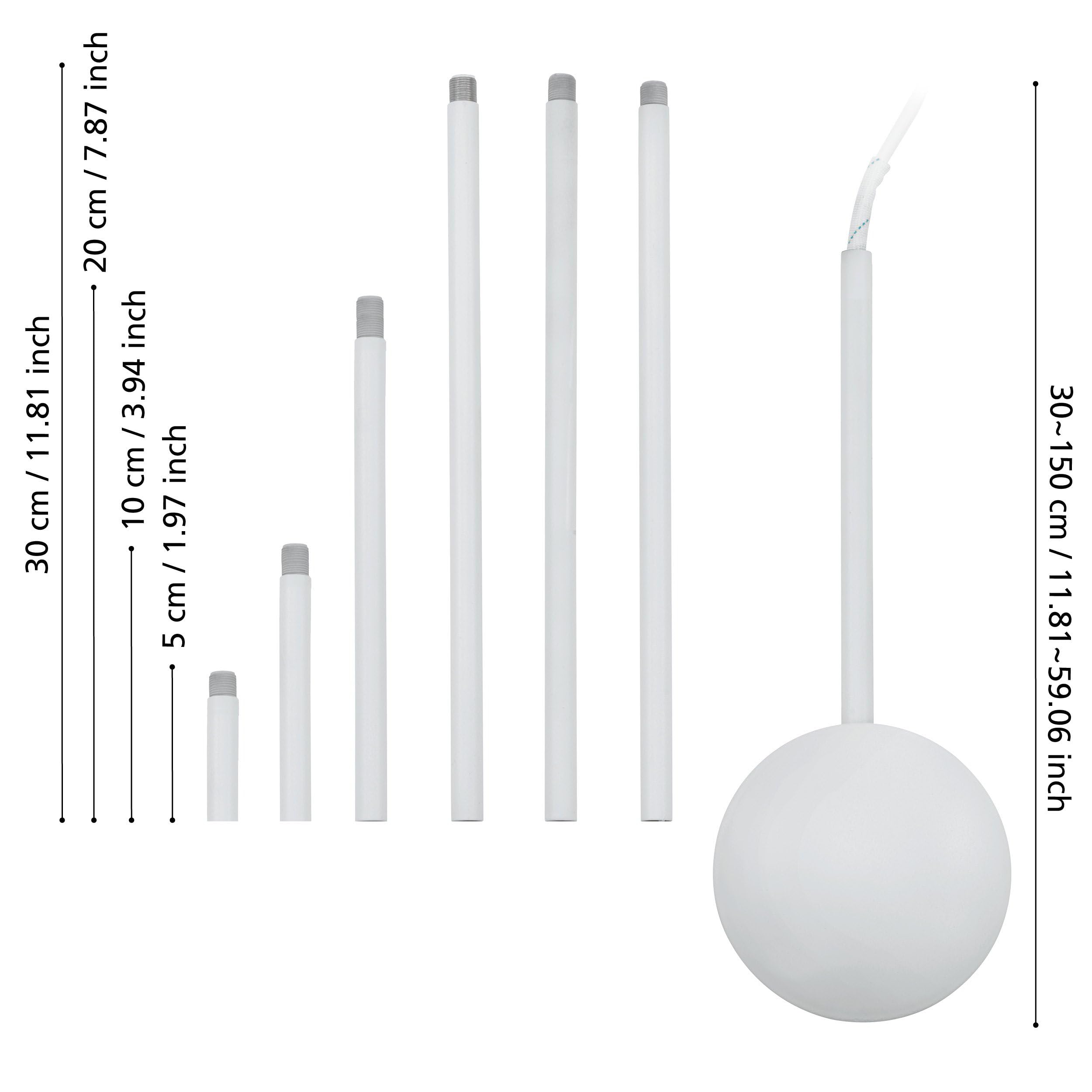 Eglo Canal para cable EXTENTION, guía para cable de acero, color blanco, longitud de 320 a 1570 mm