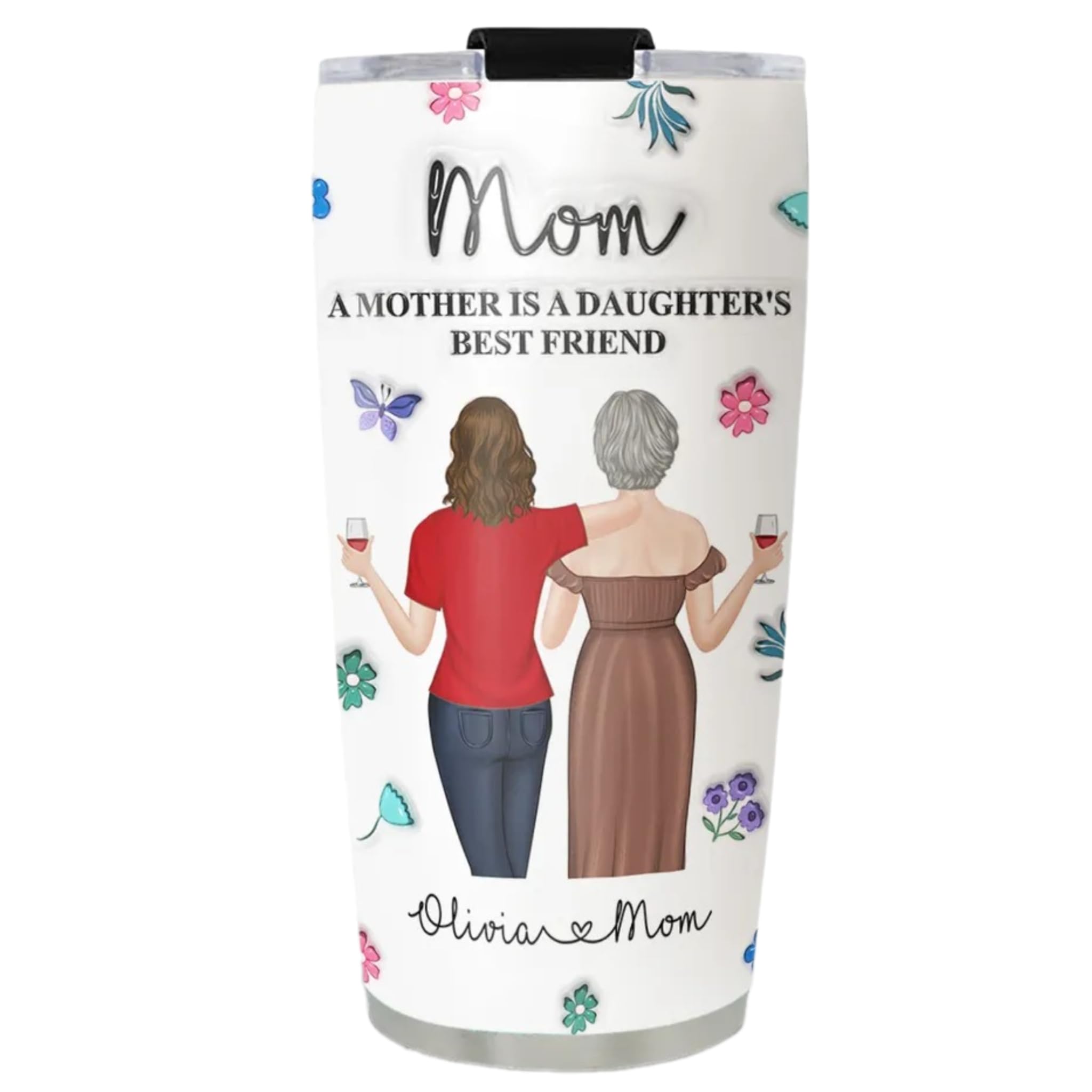 Personalised A Mother Is A Daughters Best Friend Tumbler Gift Ideas for Mom Mother for Daughter on Birthday