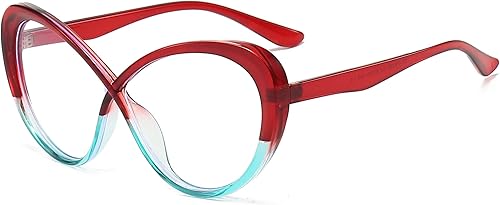 Miniatura 1 de Breaksun Gafas de ojo de gato de gran tamaño para mujer, lentes de luz azul de marco grande, gafas vintage de ojo de gato, lentes transparentes