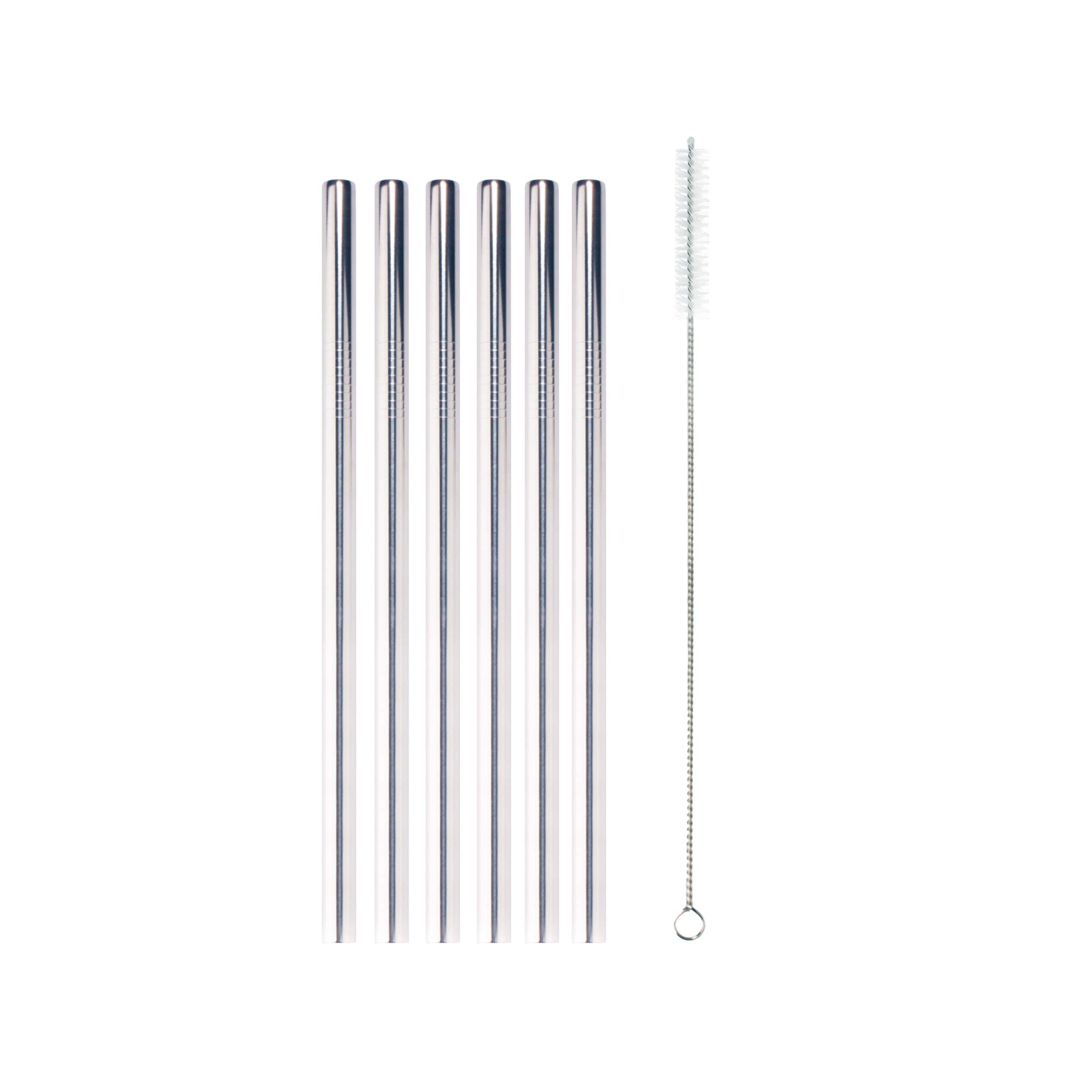 Pailles réutilisables en acier inoxydable sans goût de carton avec brosses
