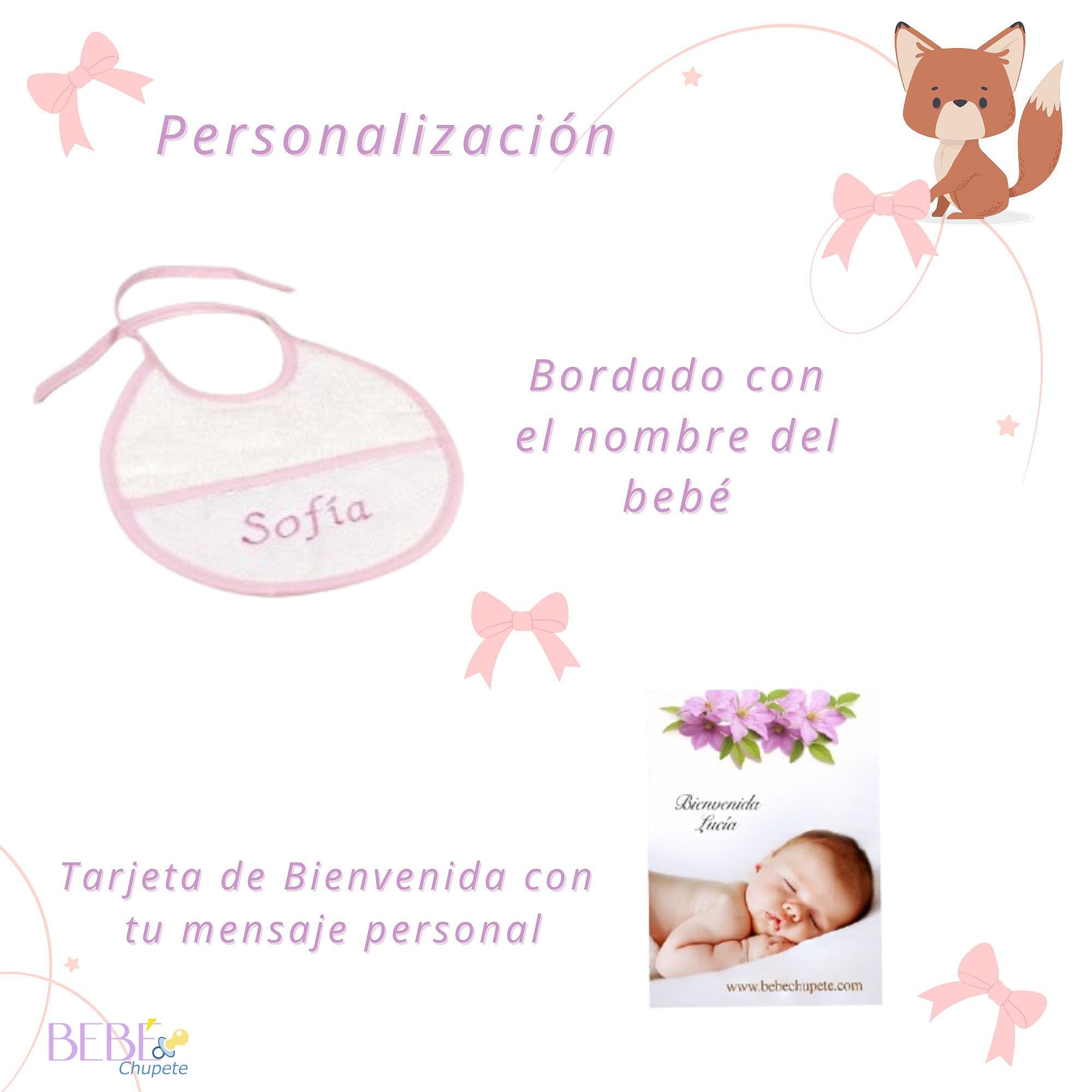 BEBÉCHUPETE Tarta de Pañales DODO T 60 Pañales- Pañales Recién Nacido Sensitive Talla 2 de 4 a 8 kg, Tarta Pañales Bebe con Babero Bordado con Nombre, Regalo Bebe Recien Nacido, Canastilla Bebe (Rosa)