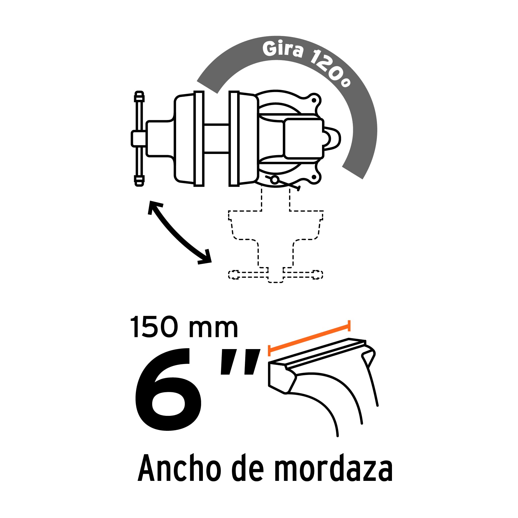 Vises tipo europeo, hierro nodular, 6'