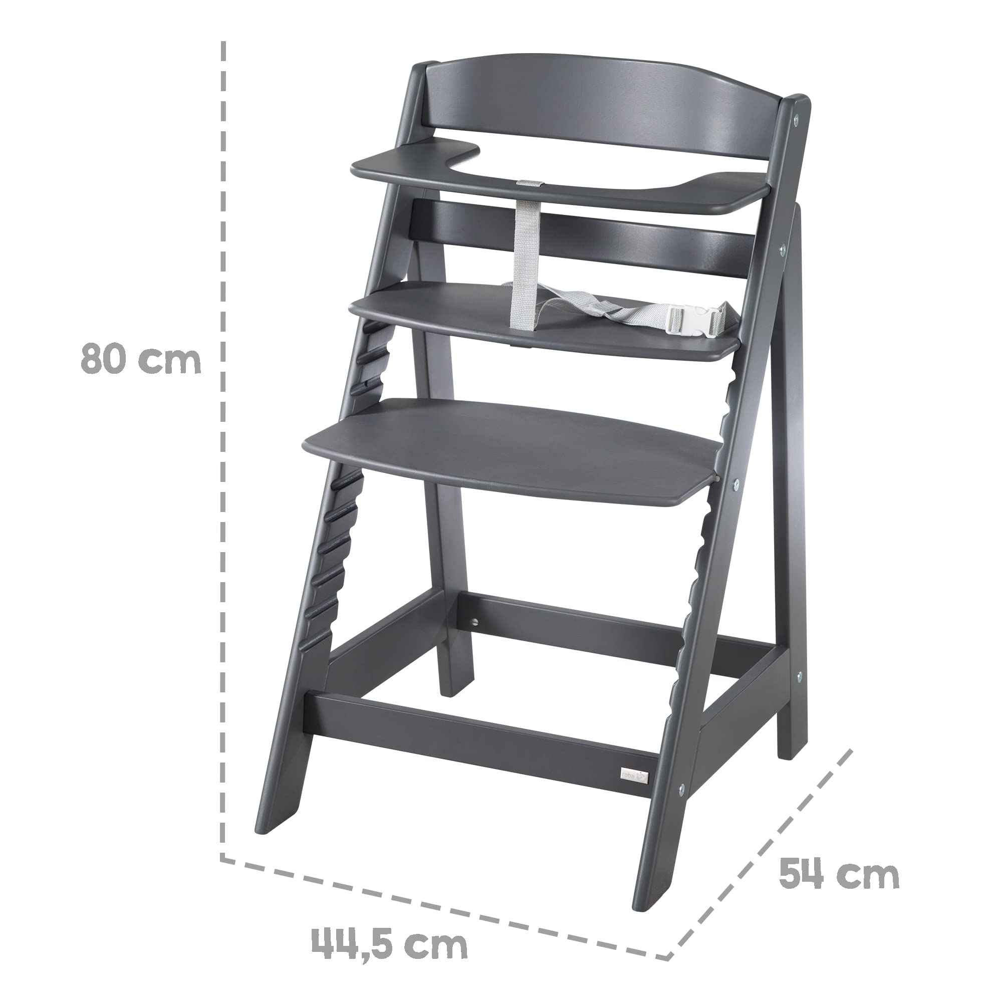 roba Trona Evolutiva Born Up - Set 2 en 1 con Asiento para Recién Nacido "roba Style Antracita" - Silla Ajustable con Función Reclinable - Desde el Nacimiento - Antracita