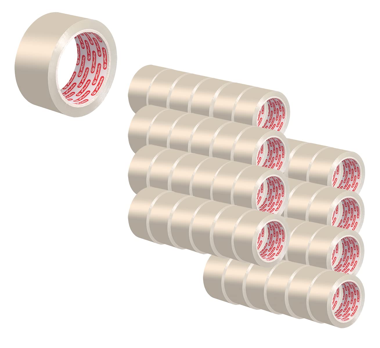 Herlitz Nastro adesivo trasparente per imballaggi, 66 m x 50 mm, silenzioso (48 rotoli, 66 m x 50 mm)