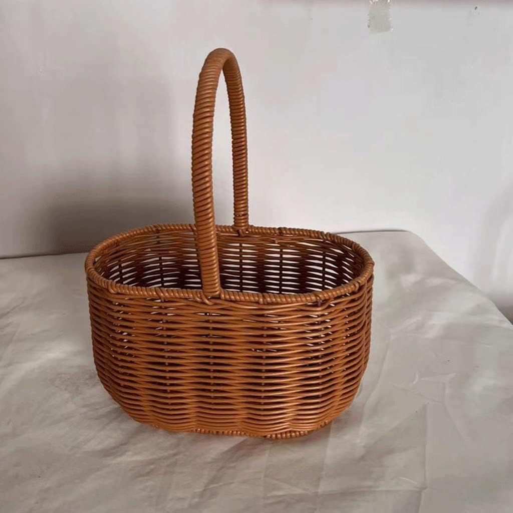 Flower Basket Rattan Woven Flower Girl Dried Flower Props Flower Arrangement Fruit Hand Basket