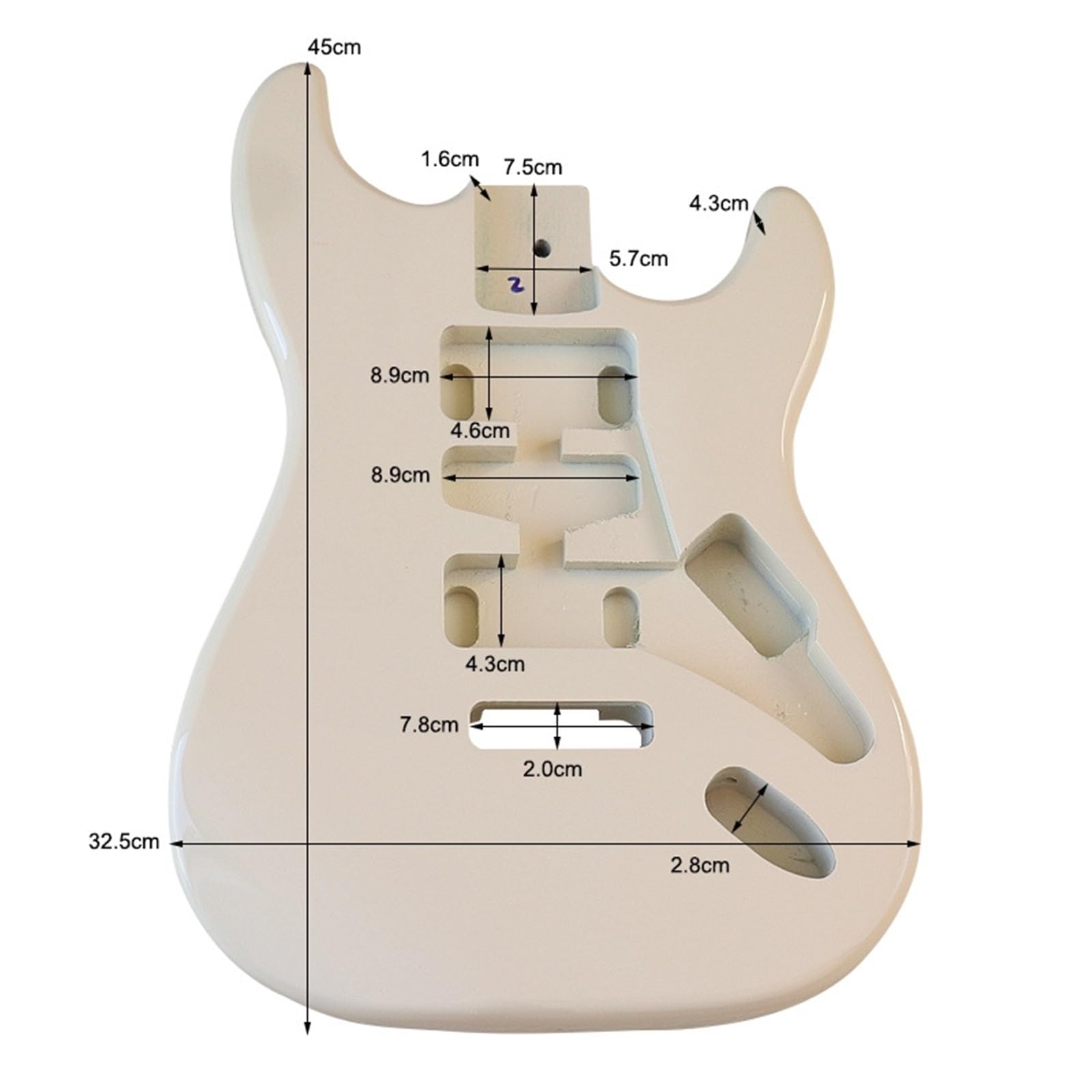 Guitar Body Kit Light Yellow Glossy Electric Guitar Body Modification DIY Accessories