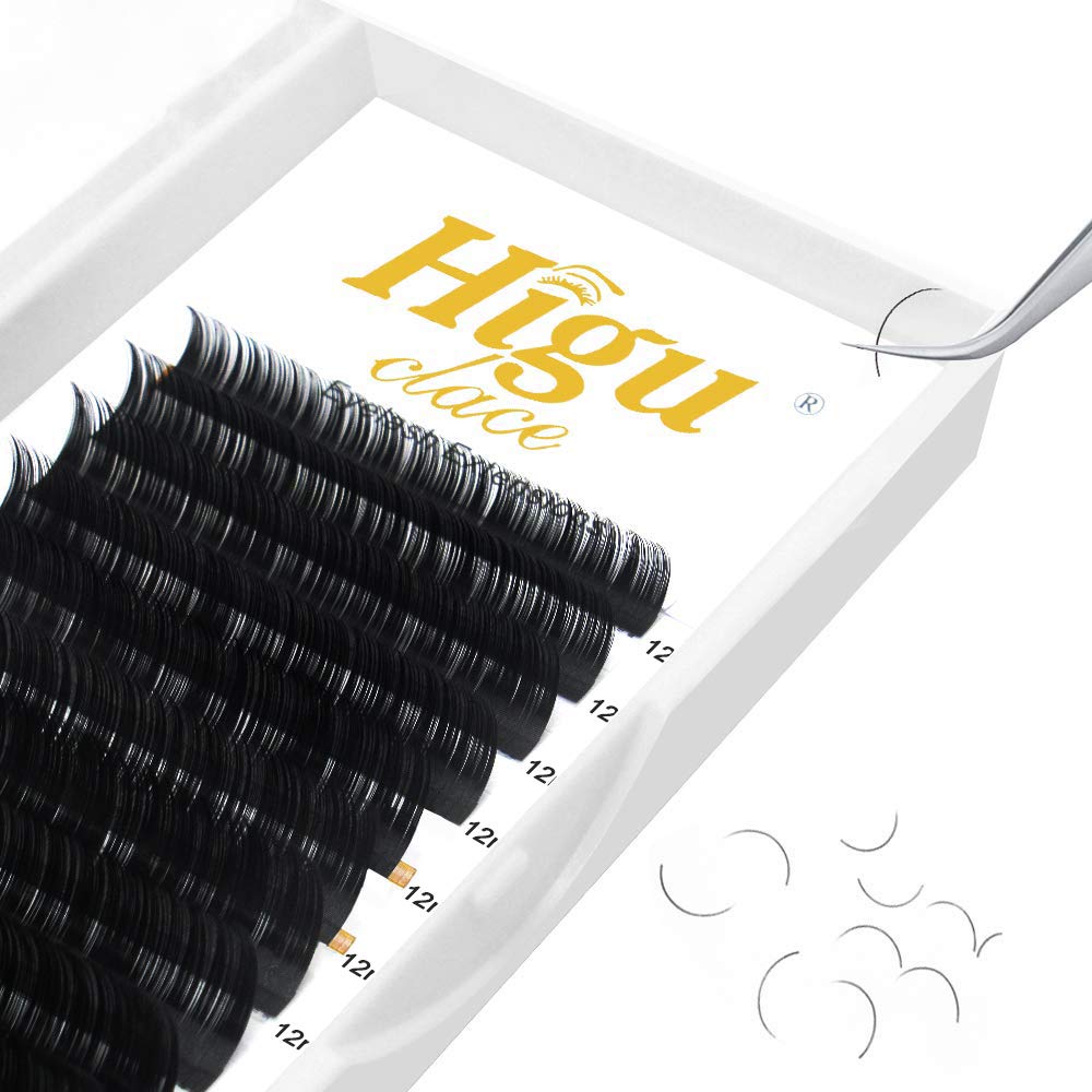 Eyelash Extensions 0.10mm C Curl 12mm Individual Lash Classic Faux Silk Lashes (0.10mm-C Curl-12mm)