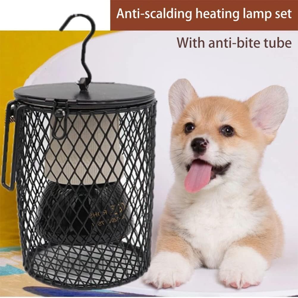 Yosoo Lampada di Riscaldamento, Paralume in Ceramica a Infrarossi da 50 W Lampada a Luce di Calore Lampada di Calore in Ceramica per Allevamento per Tartarughe Pappagalli (1)