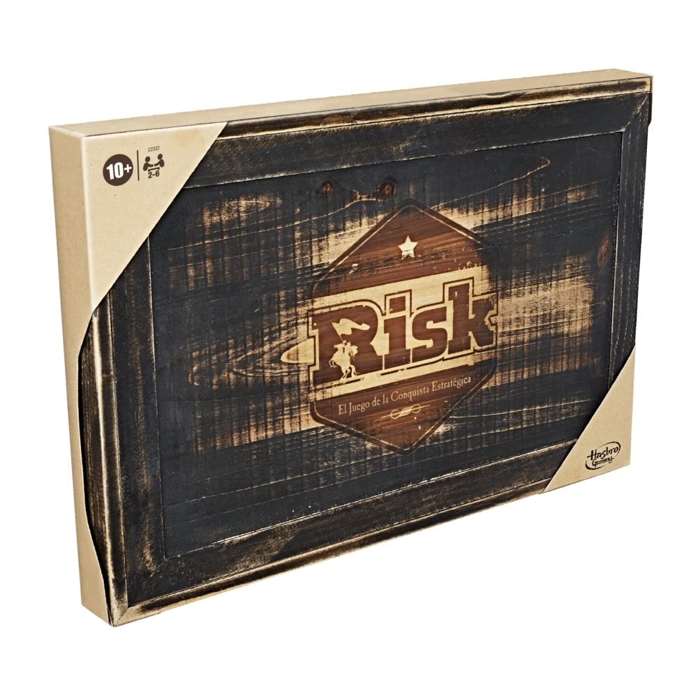 Hasbro CA-TV-1469 Gaming Juego Risk Rustic Series Edition, Juego de Mesa para familias, Niños y niñas, De 2 a 5 Jugadores, Multicolor
