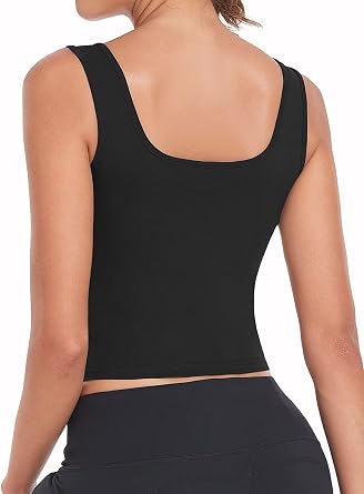 3 Pack Women's Cotton Sleeveless Crop Tank Workout Yoga Tops