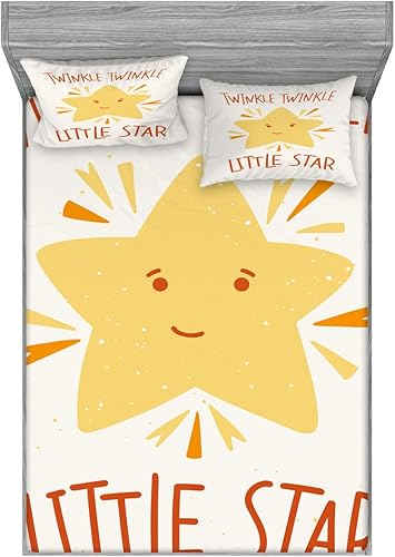 Miniatura 70 de Ambesonne Juego de sábanas bajeras y fundas de almohada de los años 90, patrón geométrico en estilo retro, formas redondas de triángulo de media