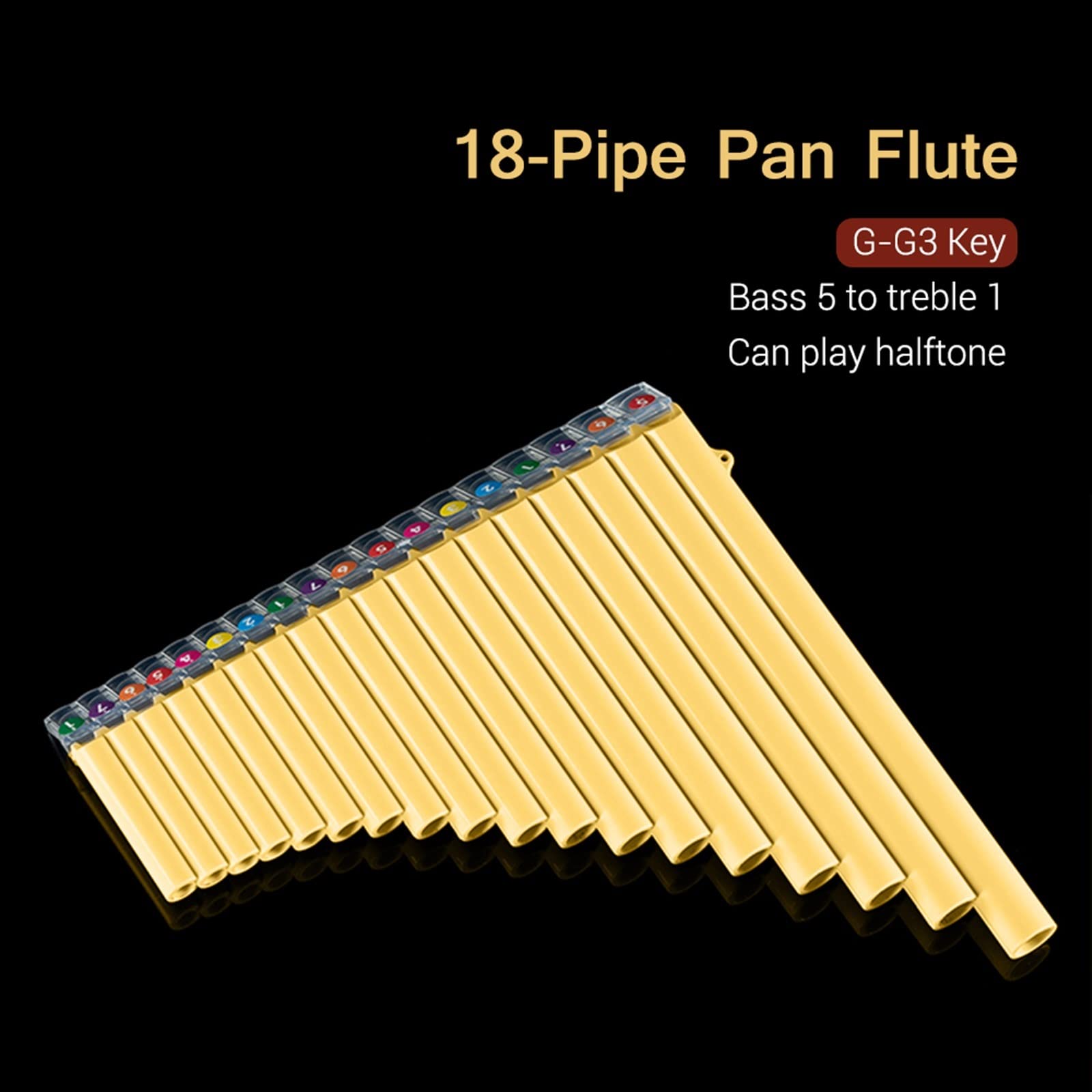 Flauto di Pan Professionale Flauto di Pan A 18 Tubi Tubi di Pan ABS Panpipes Strumento A Fiato Tradizionale Cinese (Color : 3/4)