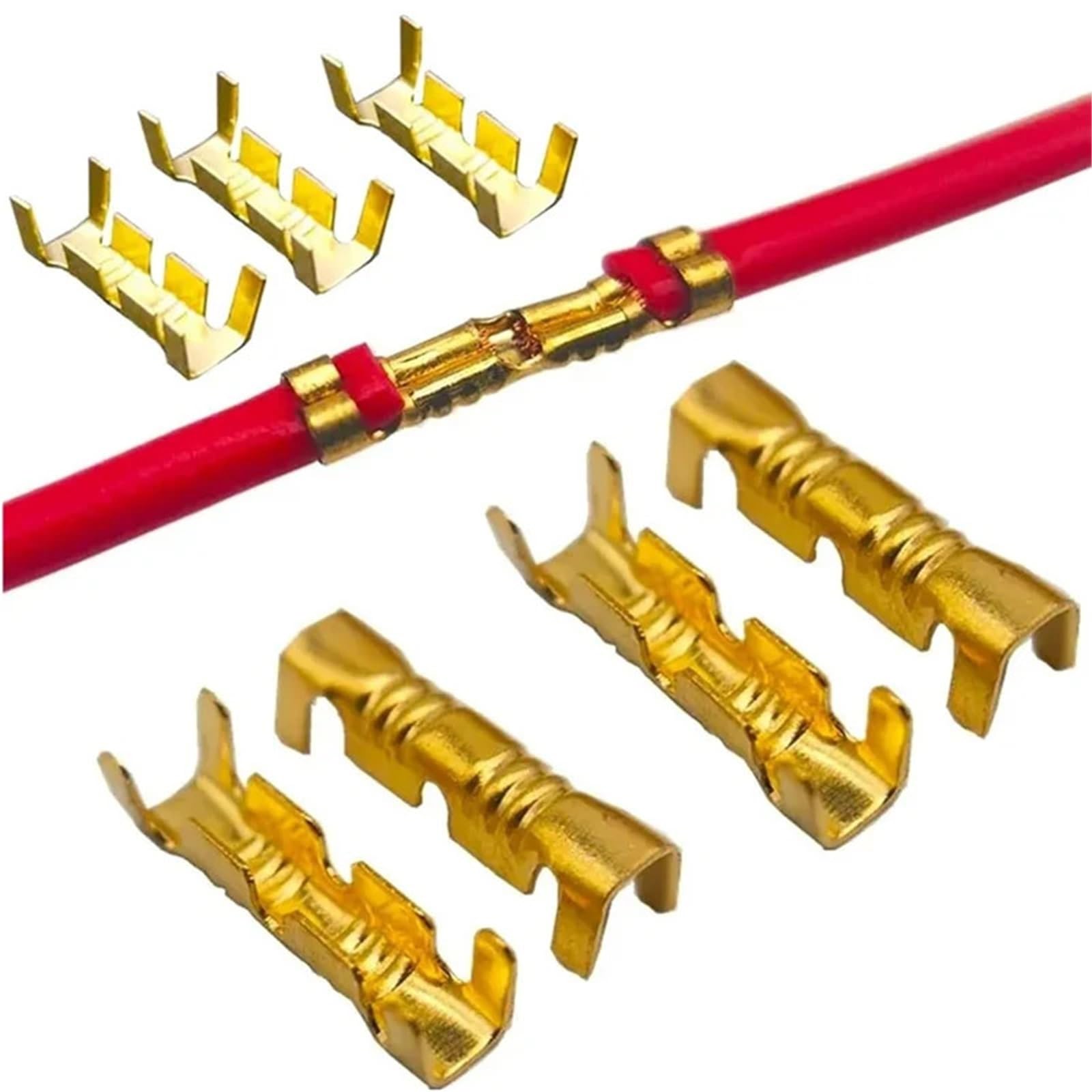 Cosse A Sertir Connecteur De Fil Réparation Électrique, Anneau Connexion Rapide En Cuivre Non Isolé Forme U, Terminal À Sertir(1040pcs (5bag))