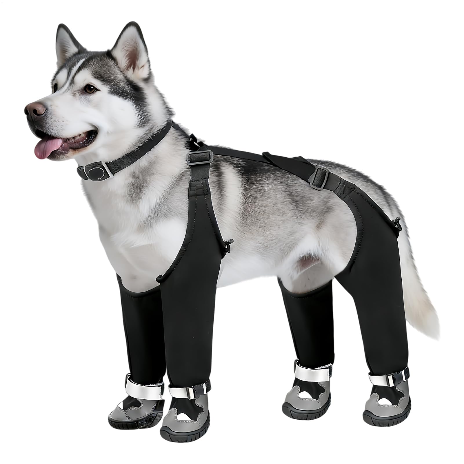 Chaussures de Chien Imperméables Antidérapantes Ajustables Respirantes pour | Bottes De Pluie Canines Pour Randonnée Chasse Nuit Camping Transport
