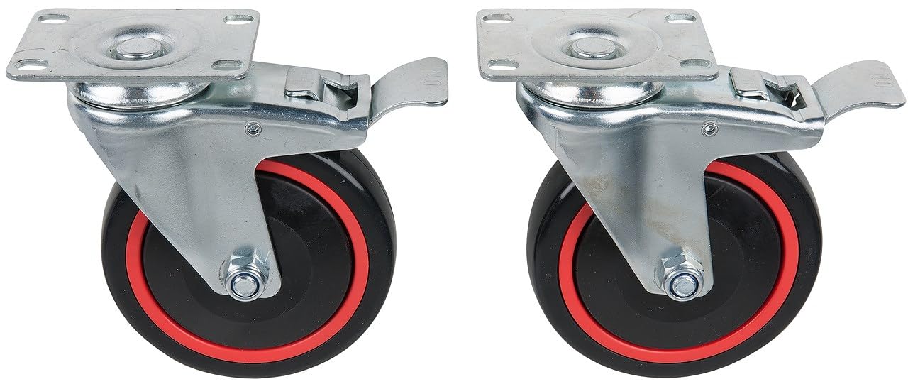 KS TOOLS RACINGlineJeu de roulettes pivotantes, avec frein de roulage, de rotation, vis incluses 826.9505