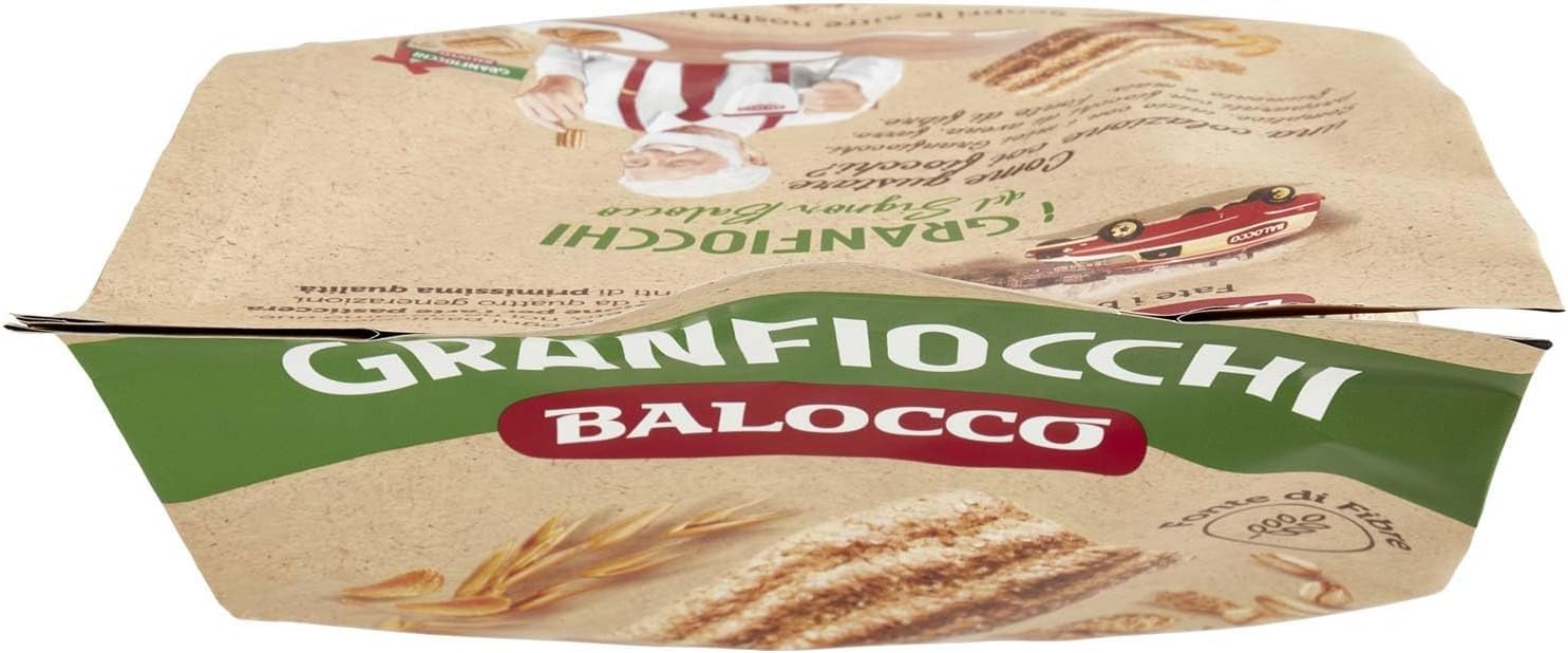 Balocco Granfiocchi Biscotti Integrali - Galletas integrales con cereales integrales y granos de azúcar moreno (3 x 700 g, 400 g)