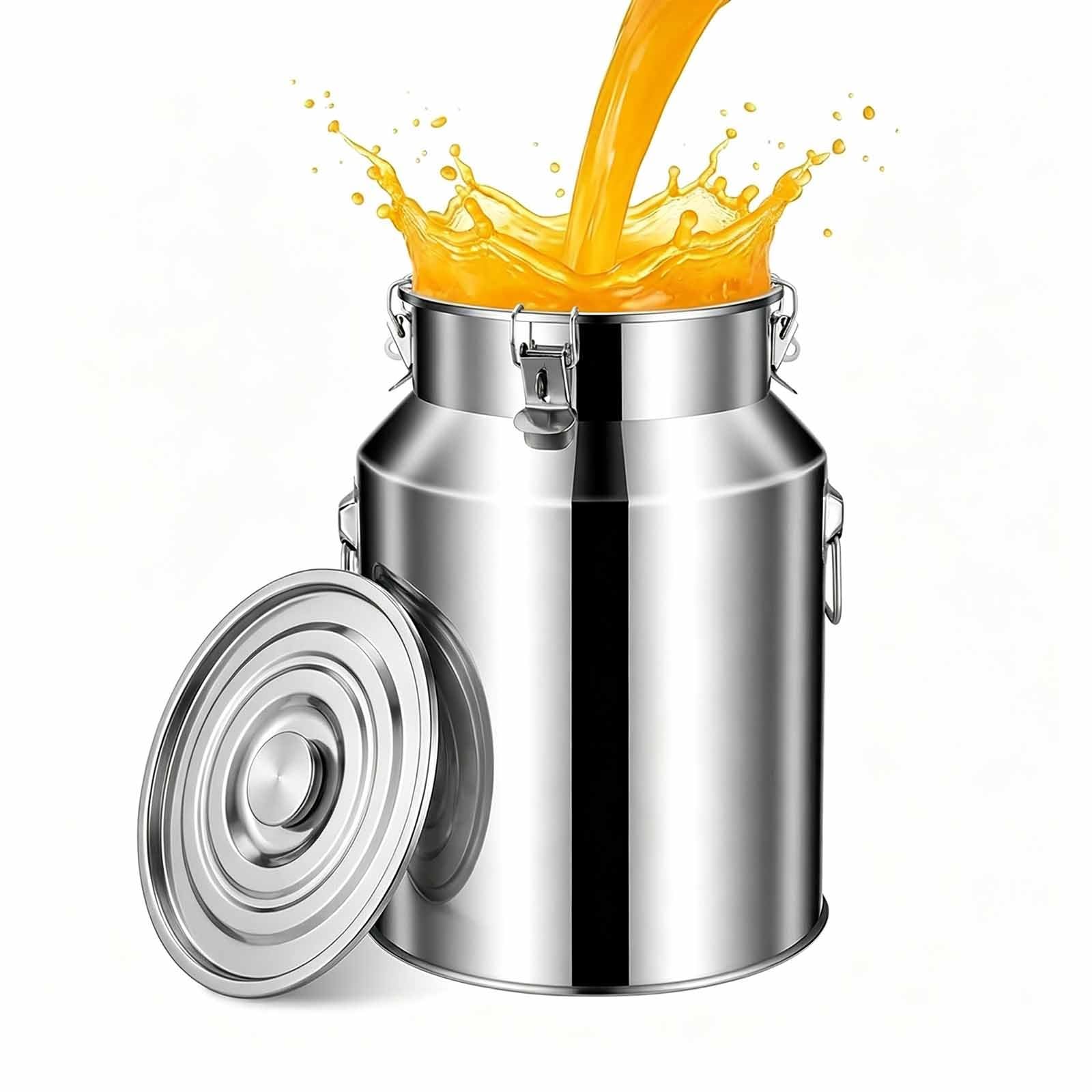 Jarra Leche Acero Inoxidable Con Grifo Recipiente Almacenamiento Alimentario