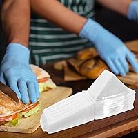 Vista 8 de Cabilock Caja de embalaje triangular para sándwich, 6 x 3.3 x 3.1 pulgadas, contenedor de plástico para almacenamiento de alimentos con tapa
