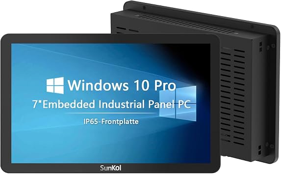 7" Industrial Panel PC Embedded IP65 Capacitive Touchscreen HMI | All-in-One Industrial PC Windows 10,I5-7200U,8GB RAM 1TB SSD,VESA,HDMI/LAN/USB/RS232,Industrial Automation