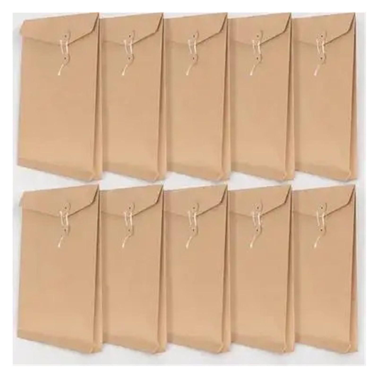 Buste con laccetto, 10 pezzi, in carta kraft, formato A4, organizer per documenti e documenti da ufficio
