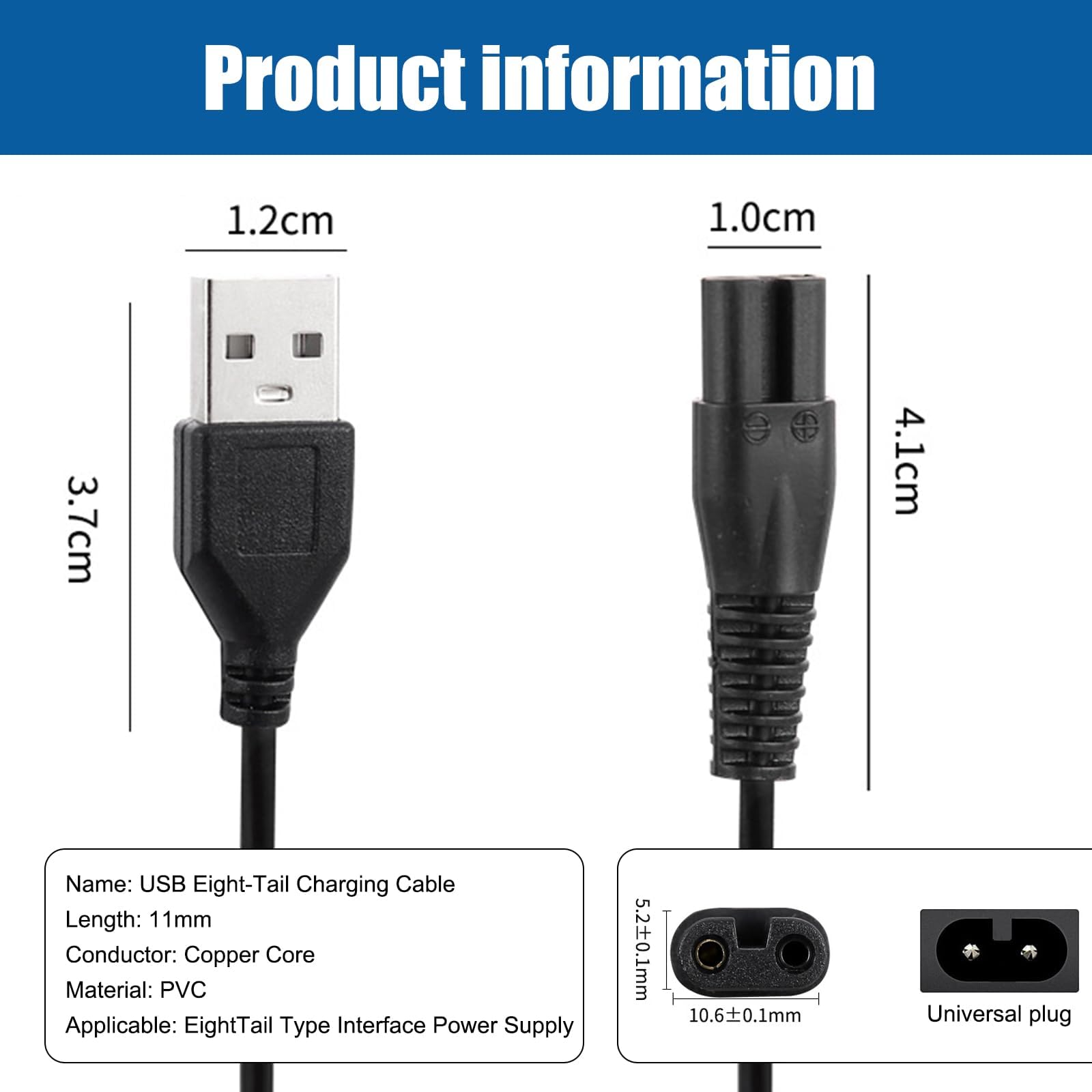 TRUMIZON For oneisall Dog Clippers Charger Charging Cable Compatible with oneisall Pet Clipper Model 26225202-003DE, P20, X3 - Image 2