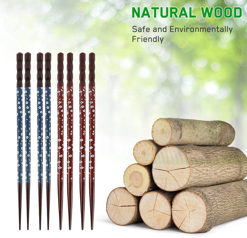 Baguettes en Bûches Naturelles avec Repose-Baguettes, 2 Pièces, Coffret Cadeau Réutilisable Exquis, Repose-Baguettes, Cadeau De Vacances Vaisselle Saine Traditionnelle