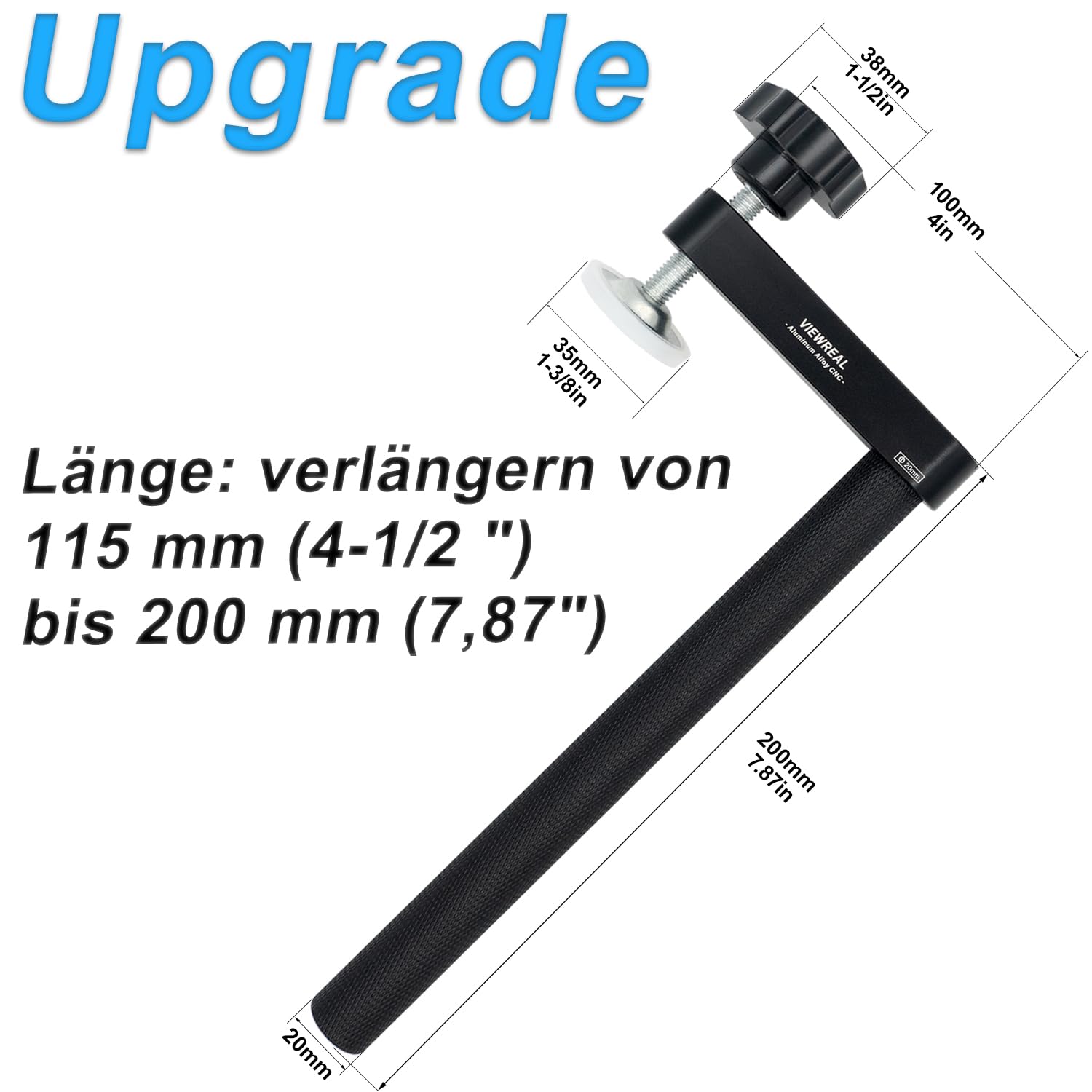 2 Stück Erweitert Niederhalter 20mm bankhaken für Holzbearbeitung Werkbank, Niederhalter Werkbank Verstellbare Aluminiumlegierung