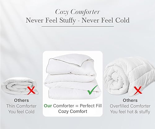 Vista 3 de California Design Den - Edredón tamaño King, inserto de edredón, lujo acogedor, relleno alternativo de plumón, extra esponjoso, suave y refrescante