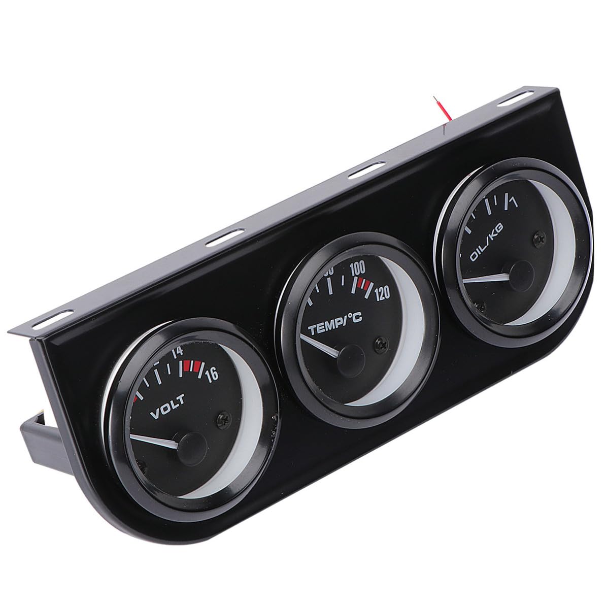 Operitacx Strumento 3in1 per Auto 52mm Sensore Temperatura Acqua e Manometro Pressione, Quadrante Nero in Metallo Illuminazione per Auto e Moto