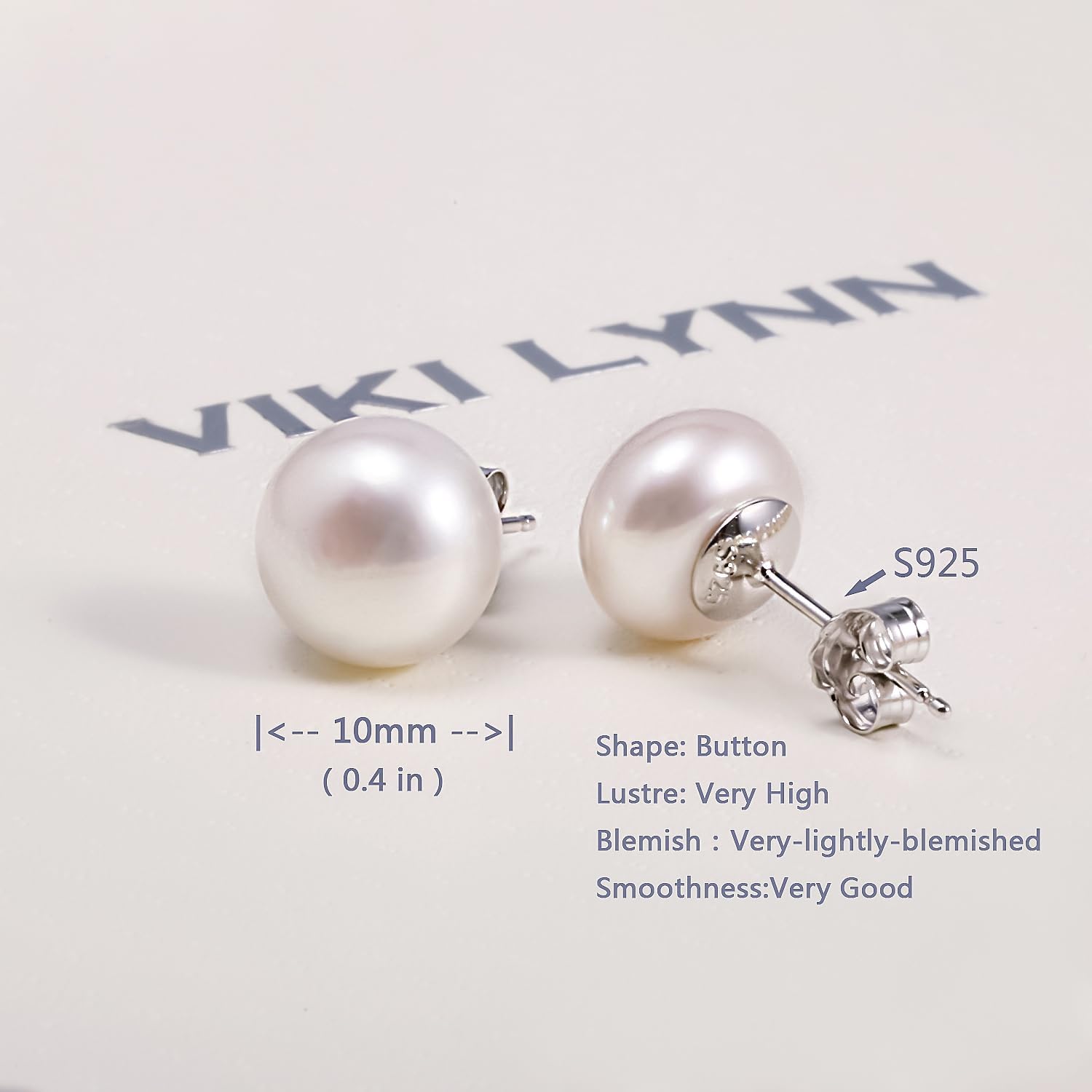 VIKI LYNN Pearl Stud Earrings for Women 925 Sterling Silver Freshwater Cultured 3A Pearl Stud Earrings Women's Jewelry Earrings Mother's Day Wedding Valentines Day Gifts for Women, Brides, Mom, Her - Image 3