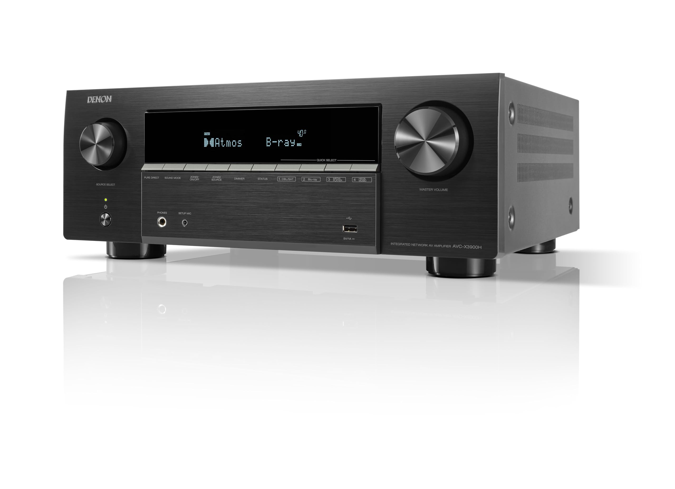 Denon AVC-X3900H 9.4-Kanal AV-Receiver, HiFi Verstärker mit Dolby Atmos, DTS:X, AURO-3D, IMAX Enhanced, 6X HDMI 2.1 (8K) Eingängen und 2 Ausgängen, Bluetooth, WLAN, AirPlay 2, HEOS Multiroom