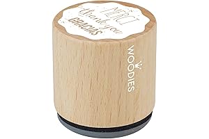 WOODIES Thank You Rubber Stamp, 1-3/16" Impression