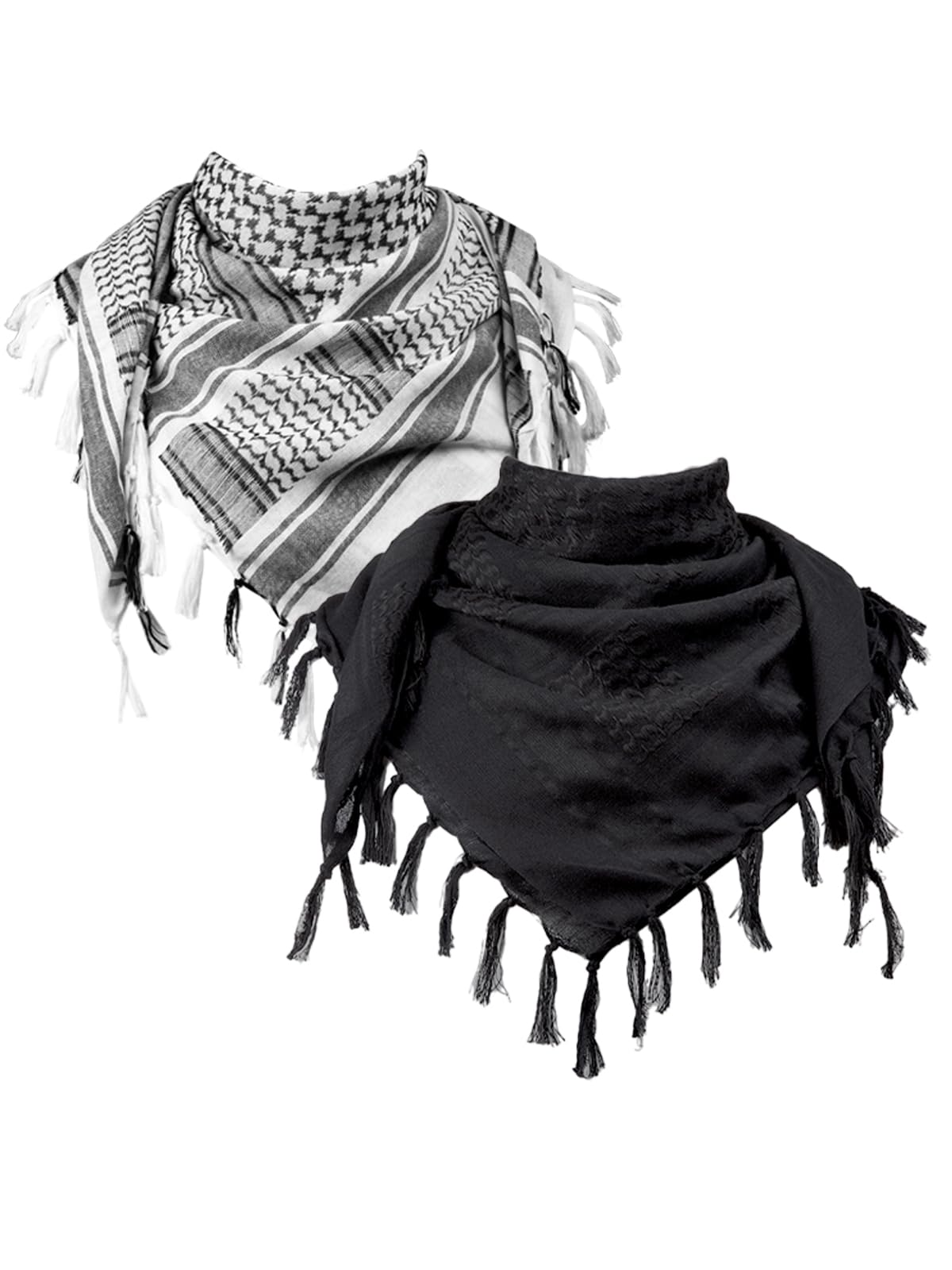 Lot De 2 Keffiehs En Coton Respirant 109 X 109 Cm épais Style Arabe