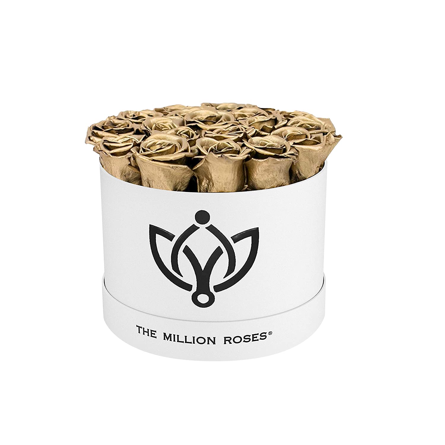 The Million Roses | Luxury Classic White Box with Gold Rose - Premium Real Roses | Long Lasting Preserved Gift