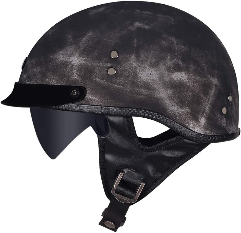LWAJ ScooterHelm MofaHelm Motorrad Half Helm mit Builtin Visier, für