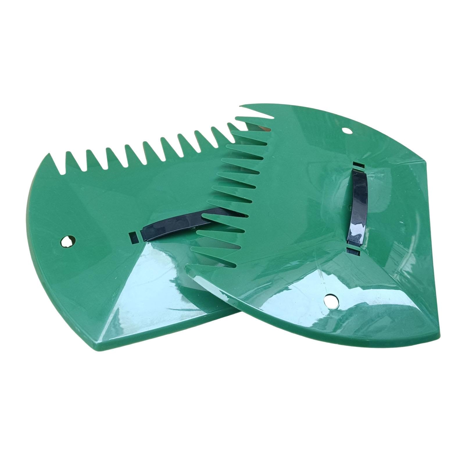 Rastrillo de Hojas Recogedor de Césped Rastrillo Manual para Jardinería Agarre Cómodo Material Resistente Adecuado para Limpieza de Jardín, Rectángulo Verde Oscuro