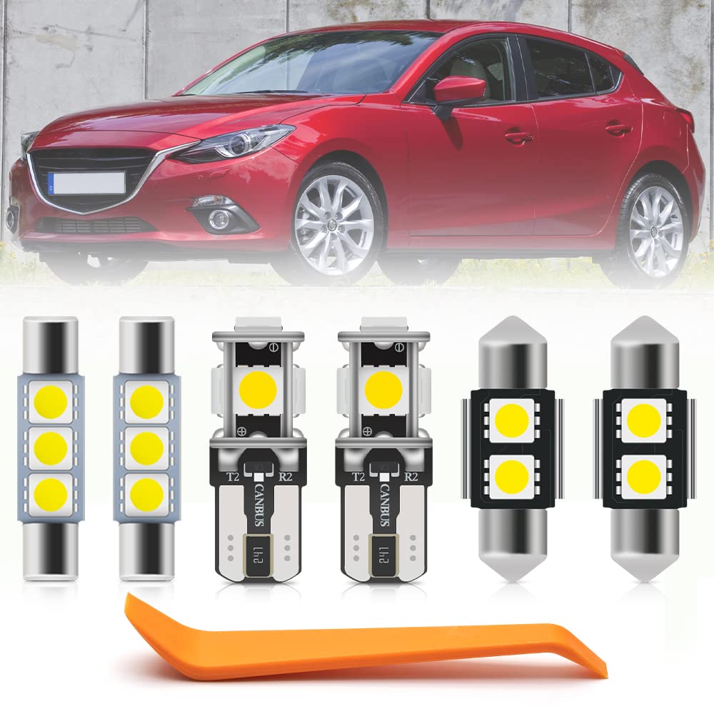 nsautolighting 9pcs LED Interior Lights Bulb Kit for Mazda 3